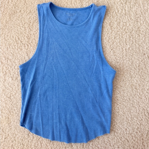 American eagle blue ribbed tank top - Picture 1 of 3